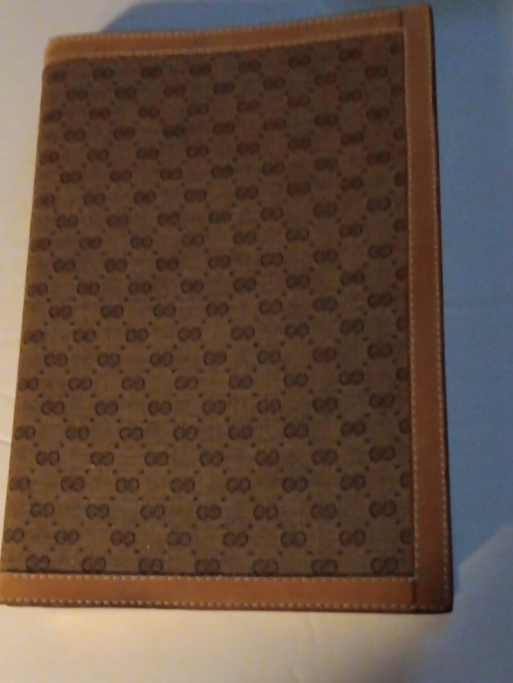Gucci Brown Monogram Notebook with Tan Trim